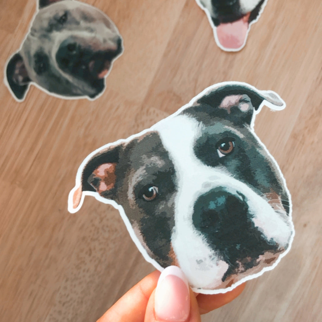 Personalized pet head sticker